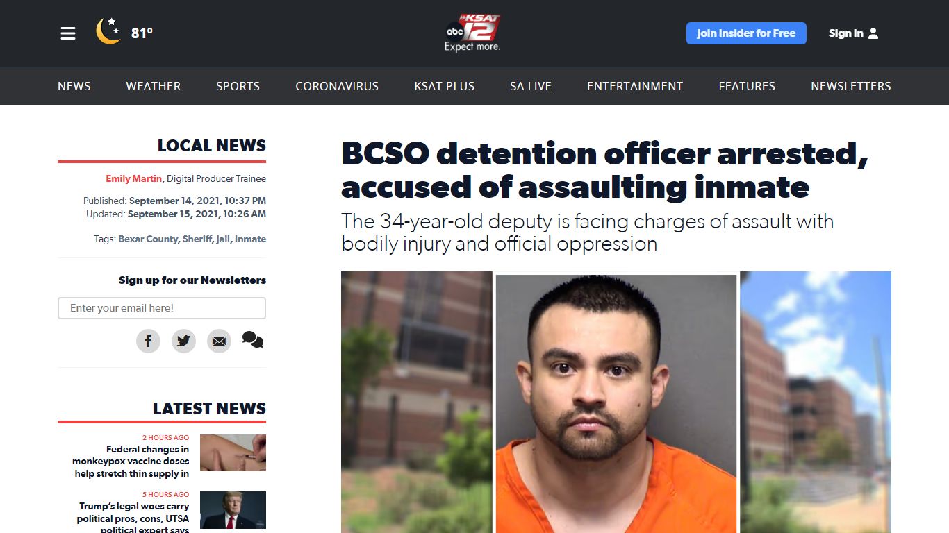 BCSO detention officer arrested, accused of assaulting inmate